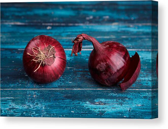 Onion Canvas Print featuring the photograph Red Onions #2 by Nailia Schwarz