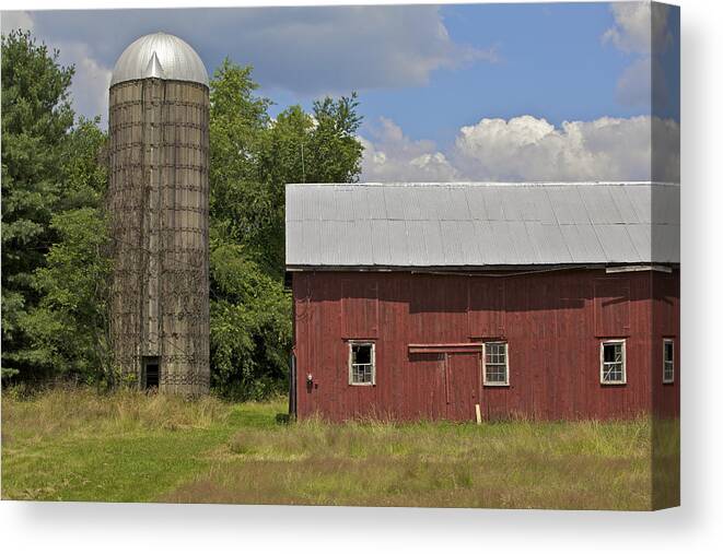 Barn Canvas Print featuring the photograph Red Weathered Farm Barn of New Jersey #3 by David Letts