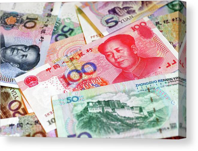 Chinese Culture Canvas Print featuring the photograph Renminbi by Thomas Ruecker