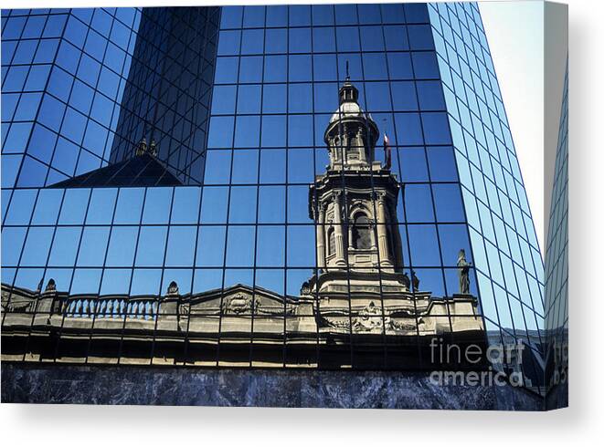 Chile Canvas Print featuring the photograph Santiago Reflections #1 by James Brunker