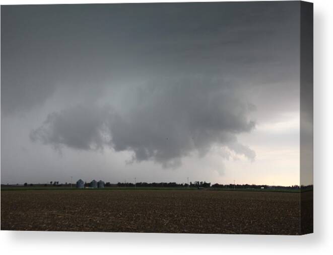 Stormscape Canvas Print featuring the photograph Strong Nebraska Supercells #7 by NebraskaSC