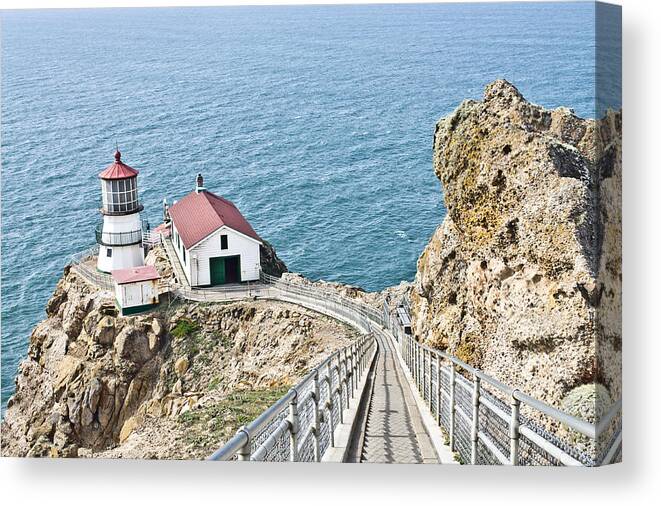 Lighthouse Canvas Print featuring the photograph The Descent To Light #1 by Priya Ghose