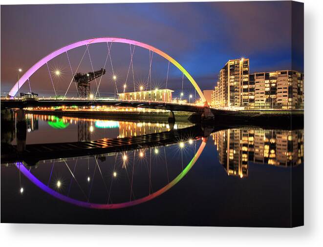 Clyde Arc Canvas Print featuring the photograph The Glasgow Clyde Arc Bridge #5 by Grant Glendinning