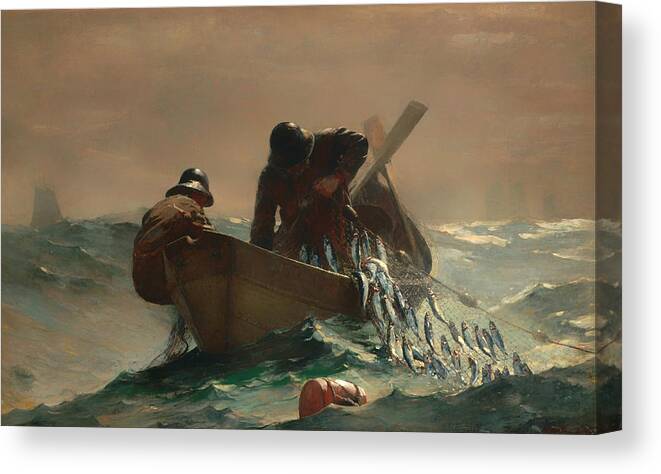Painting Canvas Print featuring the painting The Herring Net #2 by Mountain Dreams