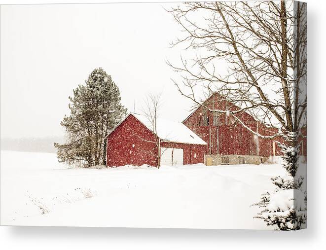 Canada Canvas Print featuring the photograph The red barn #2 by Nick Mares