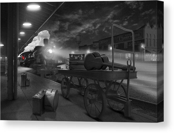Transportation Canvas Print featuring the photograph The Station by Mike McGlothlen