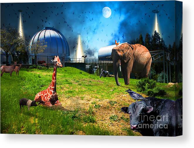 Wingsdomain Canvas Print featuring the photograph Waiting To Be Abducted By The Visitors At The Chabot Space And Science Center In The Hills Of Oaklan #3 by Wingsdomain Art and Photography