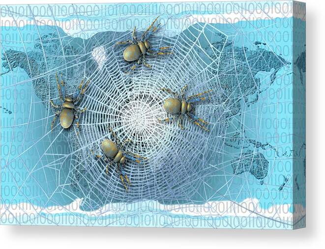 Worldwide Web Canvas Print featuring the photograph Web Crawlers #2 by Carol & Mike Werner