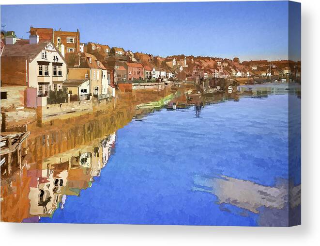 Architecture Canvas Print featuring the photograph Painted effect - Whitby by Sue Leonard