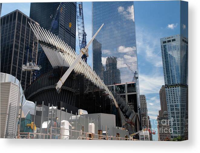 World Trade Center Canvas Print featuring the photograph WTC Oculus Construction #2 by Steven Spak