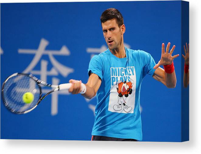 Tennis Canvas Print featuring the photograph 2015 China Open - Day 1 by Chris Hyde