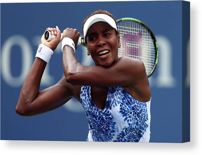 Monica Puig Canvas Print featuring the photograph 2015 U.s. Open - Day 1 by Clive Brunskill