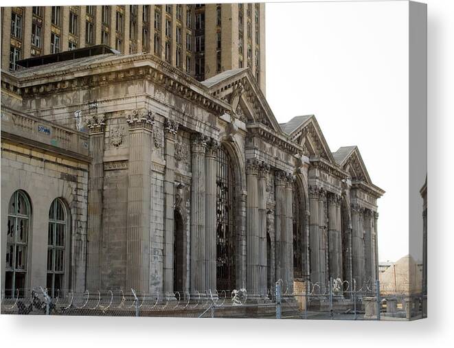 Michigan Canvas Print featuring the photograph Michigan Central Station #26 by Gary Marx
