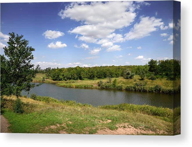 Water's Edge Canvas Print featuring the photograph Landscape #3 by Savushkin
