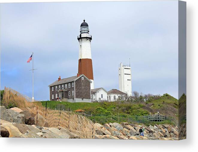 Montauk Lighthouse Canvas Print featuring the photograph Montauk Lighthouse Long Island New York #1 by Susan Jensen