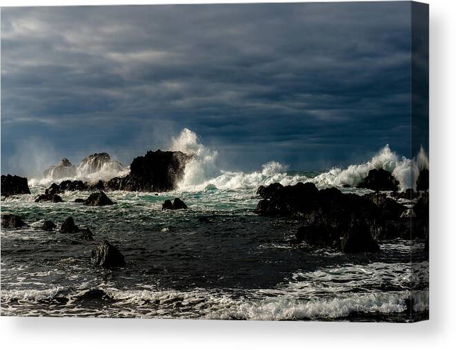 Action Canvas Print featuring the photograph Stormy Seas And Skies #3 by Joseph Amaral