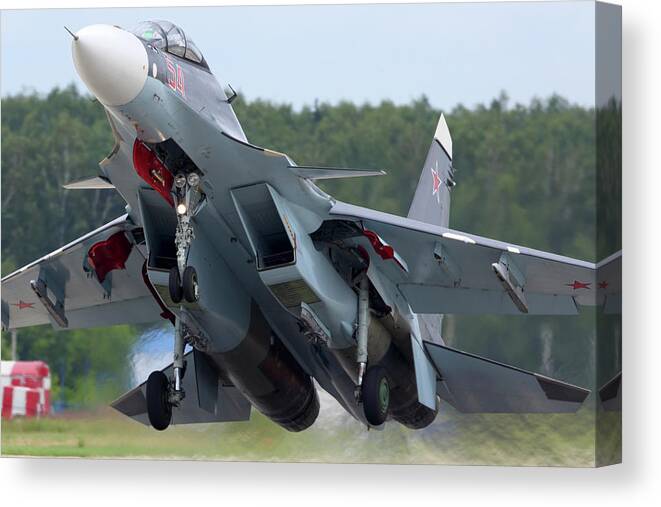 Su 30sm Jet Fighter Of Russian Air Canvas Print Canvas Art By Artyom Anikeev