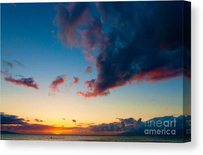 Hawaii Canvas Print featuring the photograph Sunset on Kaanapali Maui Hawaii USA #3 by Don Landwehrle