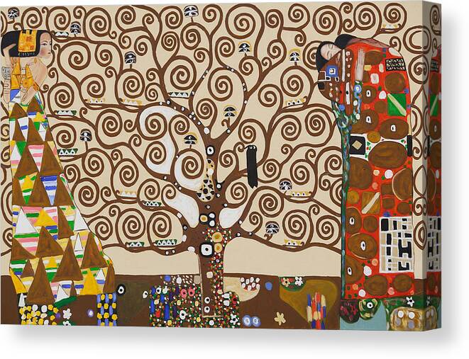 Gustav Klimt Canvas Print featuring the painting The Tree of Life #4 by Celestial Images