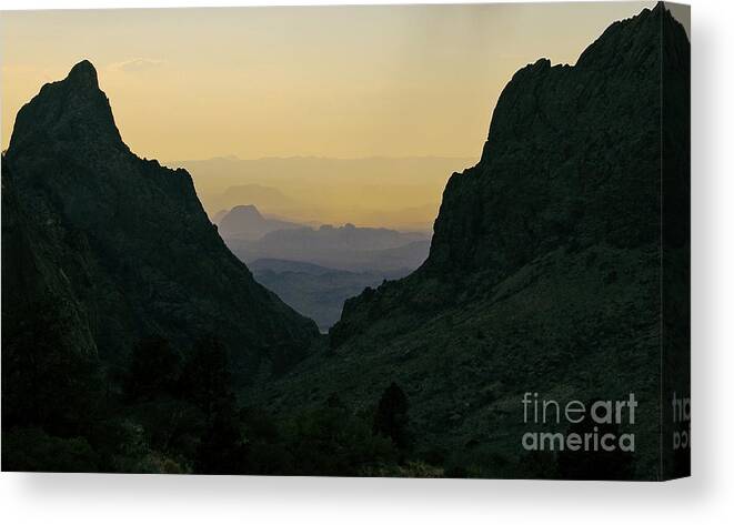 Big Bend Canvas Print featuring the photograph The Window at Sunset in Chisos Mountains of Big Bend National Park Texas #2 by Shawn O'Brien
