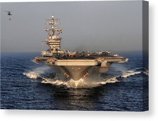 U.s. Navy Canvas Print featuring the photograph USS Dwight D. Eisenhower #3 by Mountain Dreams