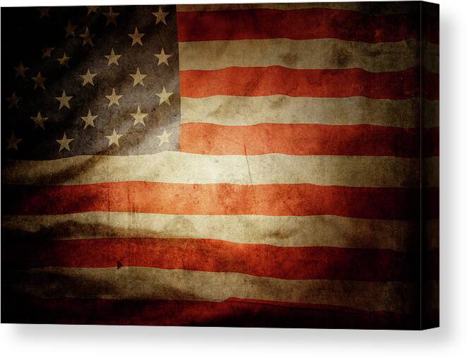 Flag Canvas Print featuring the photograph Silky American flag No1 by Les Cunliffe