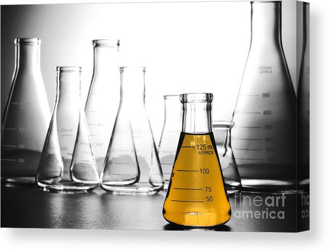 Chemical Canvas Print featuring the photograph Laboratory Equipment in Science Research Lab by Science Research Lab By Olivier Le Queinec