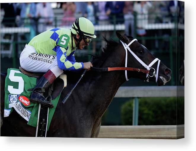 Churchill Downs Canvas Print featuring the photograph 143rd Kentucky Derby #4 by Andy Lyons