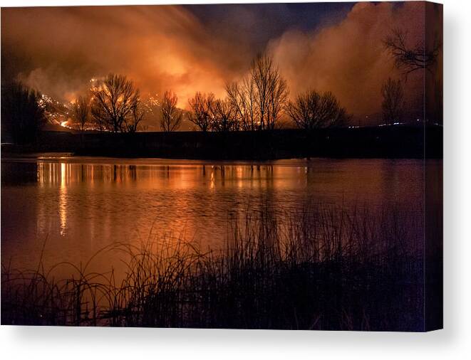 Fire Canvas Print featuring the photograph Round Fire #8 by Cat Connor