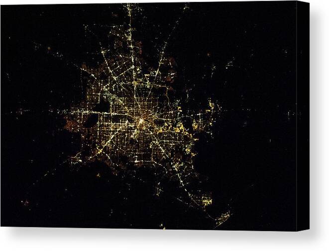 Photography Canvas Print featuring the photograph Satellite View Of Houston, Texas, Usa #4 by Panoramic Images