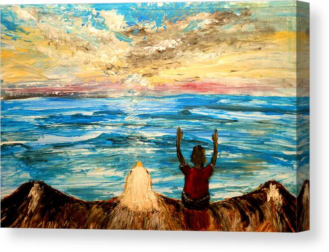 But Those Who Hope In The Lord  Will Renew Their Strength.they Will Soar On Wings Like Eagles;  They Will Run And Not Grow Weary Canvas Print featuring the painting Soar on wings like eagles #4 by Amanda Dinan