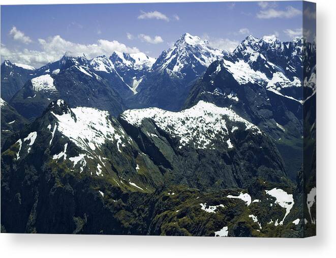 Aerial Canvas Print featuring the photograph South Pacific, New Zealand, South Island #4 by Jaynes Gallery
