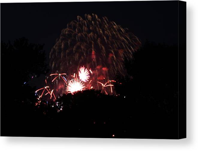 Washington Canvas Print featuring the photograph 4th of July Fireworks - 011333 by DC Photographer