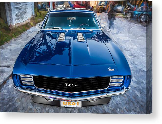 1969 Chevrolet Camaro Canvas Print featuring the photograph 1969 Chevy Camaro RS Painted #5 by Rich Franco
