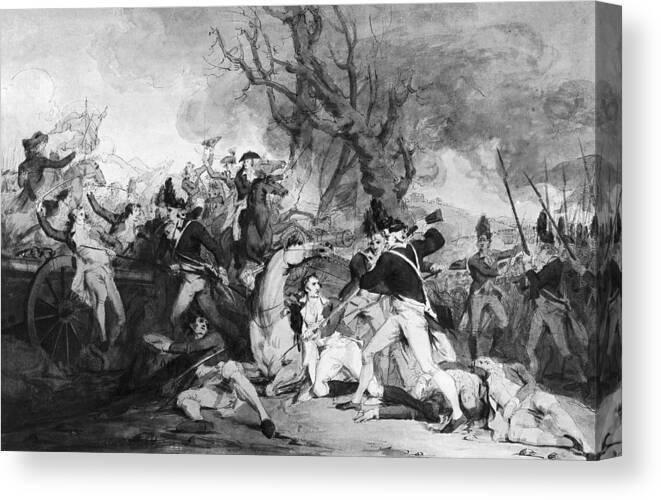 1777 Canvas Print featuring the photograph Battle Of Princeton, 1777 #5 by Granger