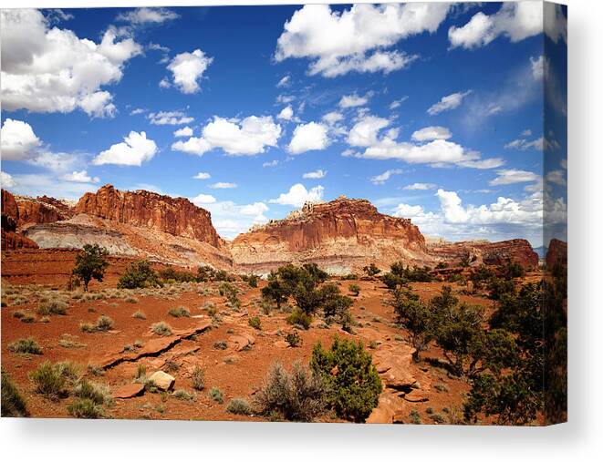 Southern Utah Canvas Print featuring the photograph Captiol Reef National Park by Mark Smith