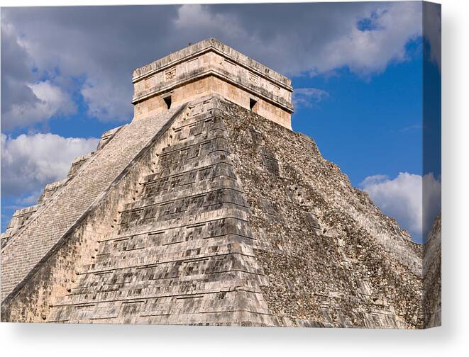 Ancient Canvas Print featuring the photograph Chichen Itza Modern Seven Wonders of the World in Mexico #5 by Brandon Bourdages