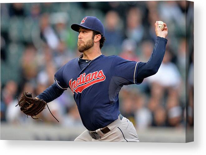American League Baseball Canvas Print featuring the photograph Cleveland Indians V Chicago White Sox by Brian Kersey