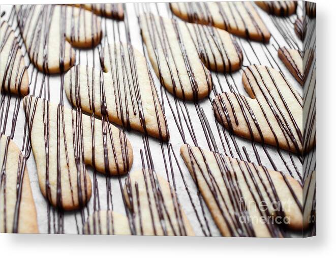 Abstract Canvas Print featuring the photograph Heart cookies #5 by Kati Finell