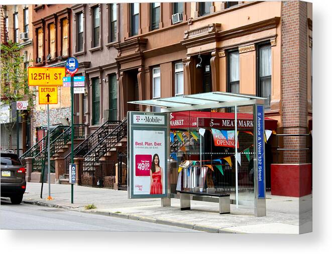 West Harlem Canvas Print featuring the photograph 5th Ave and West 132nd Street by Terry Wallace