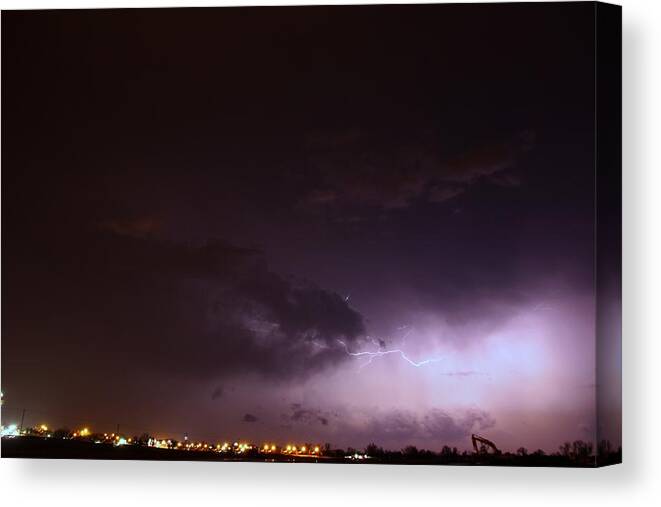 Stormscape Canvas Print featuring the photograph Our 1st Severe Thunderstorms in South Central Nebraska #21 by NebraskaSC