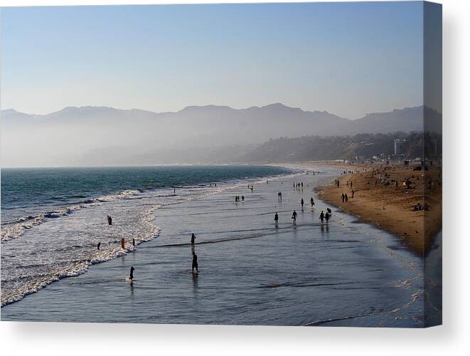 Usa Canvas Print featuring the photograph Santa Monica beach #6 by Luisa Azzolini
