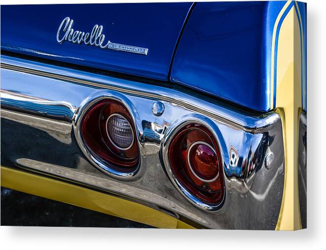 Car Canvas Print featuring the photograph 67 Chev Taillight by Mike Watts
