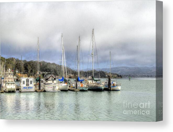 Boats Canvas Print featuring the photograph 7 Boats In A Row by Mathias 