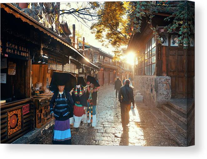 China Canvas Print featuring the photograph Lijiang Old Town #7 by Songquan Deng