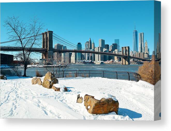 New York City Canvas Print featuring the photograph Manhattan #7 by Songquan Deng