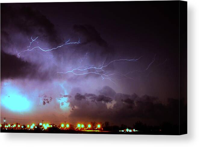 Stormscape Canvas Print featuring the photograph Our 1st Severe Thunderstorms in South Central Nebraska #14 by NebraskaSC