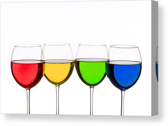 Alcohol Canvas Print featuring the photograph Colorful Wine Glasses by Peter Lakomy