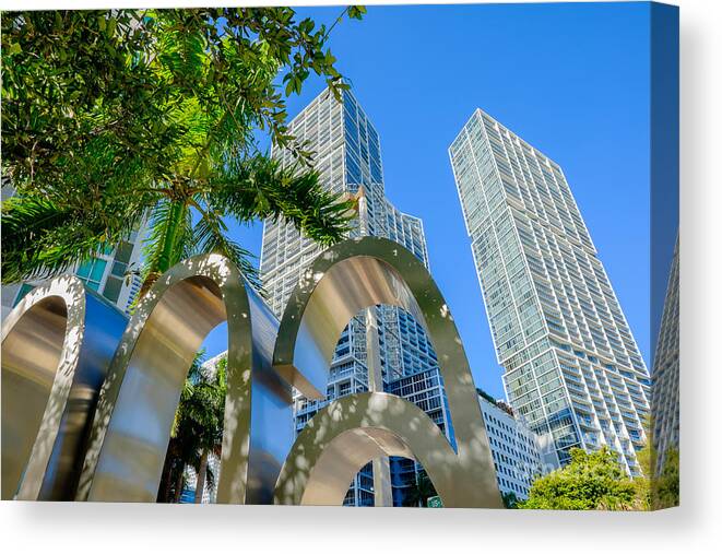 Architecture Canvas Print featuring the photograph Downtown Miami #8 by Raul Rodriguez