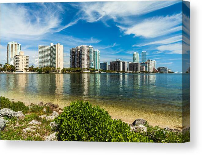 Architecture Canvas Print featuring the photograph Miami Skyline #8 by Raul Rodriguez